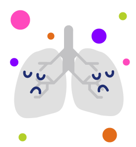 Two humanized lungs expressing anger and disappointment.